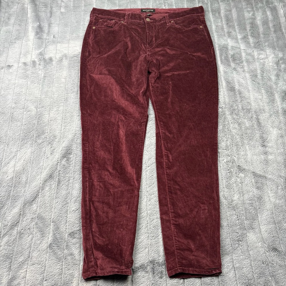 Banana Republic Womens Skinny Fit Corduroy Pants Burgundy Wine 31/12R 14868